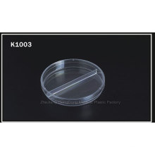 CE y FDA certificado de alta calidad 90 * 15 mm Dos-Compart Petri plato